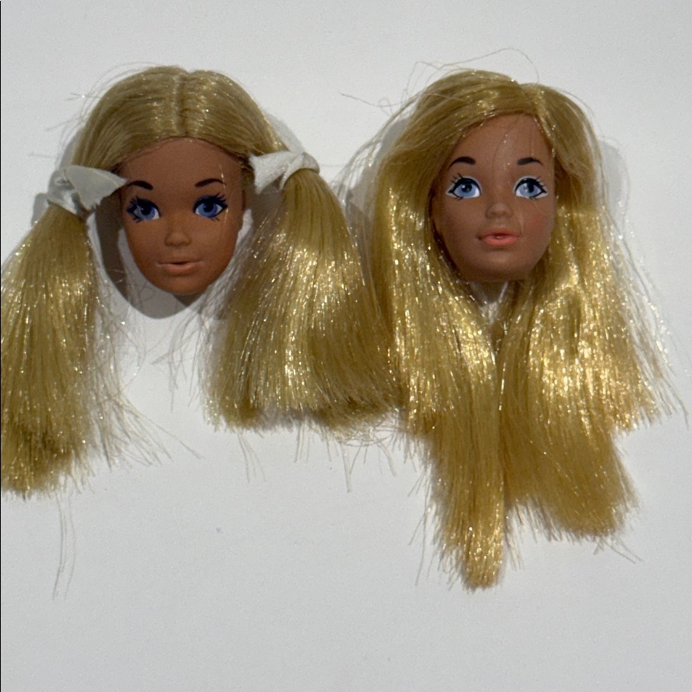 1970’s Malibu PJ Heads Set of 2 slightly grayish discoloration